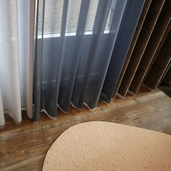 Sfeerbeelden van meerdere gordijnen met waveplooi